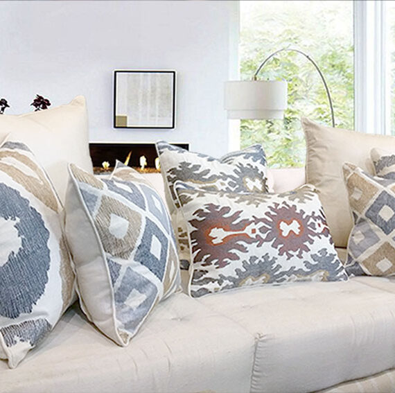 Ikat Ivory cushion collection