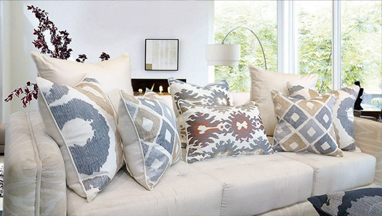 Ikat Ivory cushion collection